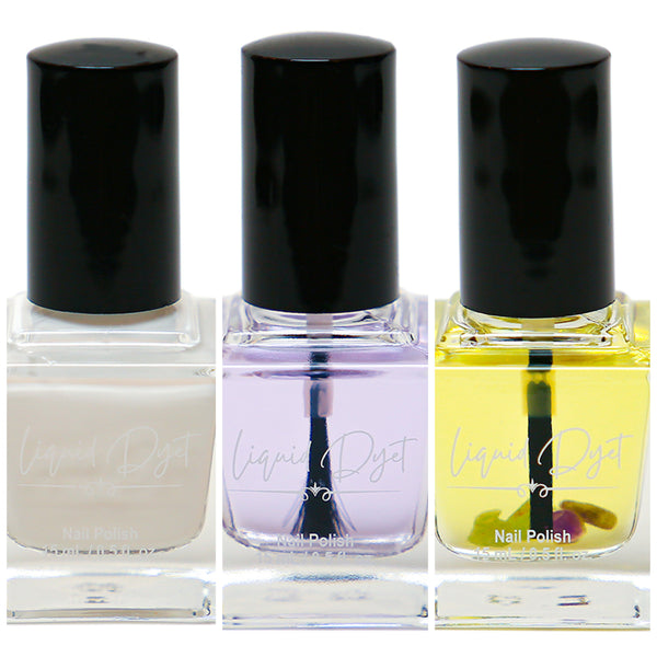 Base Coat | Glossy Top Coat | Cuticle Oil – Liquid Dyet